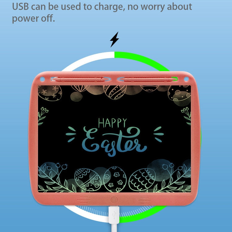 15inch Charging Tablet Doodle Message Double Writing Board LCD Children Drawing Board, Specification: Colorful Lines (Black) - by buy2fix | Online Shopping UK | buy2fix