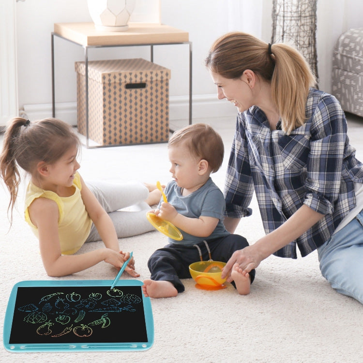 15inch Charging Tablet Doodle Message Double Writing Board LCD Children Drawing Board, Specification: Colorful Lines (Black) - by buy2fix | Online Shopping UK | buy2fix