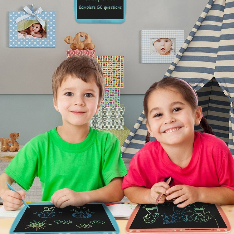 15inch Charging Tablet Doodle Message Double Writing Board LCD Children Drawing Board, Specification: Colorful Lines (Black) - by buy2fix | Online Shopping UK | buy2fix
