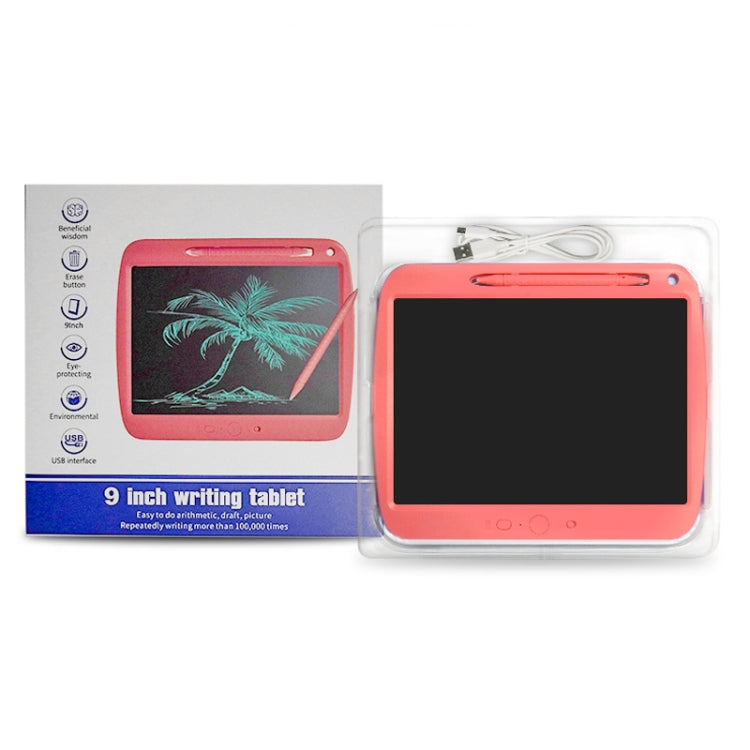 9 Inch Charging LCD Copy Writing Panel Transparent Electronic Writing Board, Specification: Colorful Lines (Blue) by buy2fix