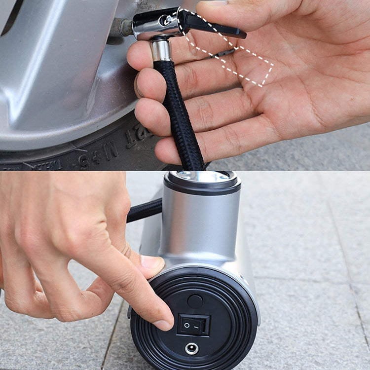 Car Inflatable Pump Portable Small Automotive Tire Refiner Pump, Style: Wired Pointer With Lamp by buy2fix