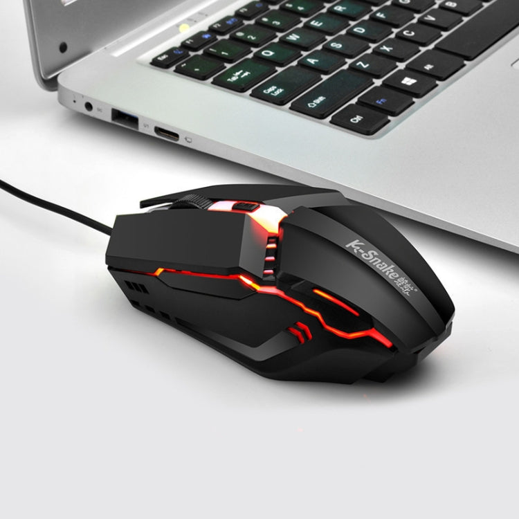 2 PCS K-Snake M11 4 Keys 1600DPI Luminous Game Wired Mouse Notebook Desktop USB Wired Mouse, Cable Length: 1.5m by K-Snake