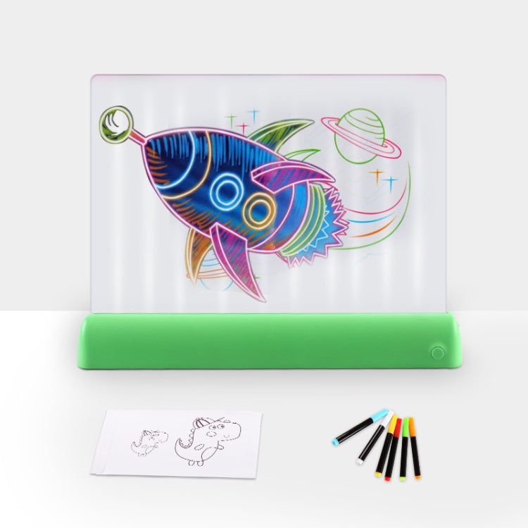3D Painting Fluorescent Plate LED Shining Puzzle Children Graffiti Panel Handwritten Message Board(Green) - by buy2fix | Online Shopping UK | buy2fix