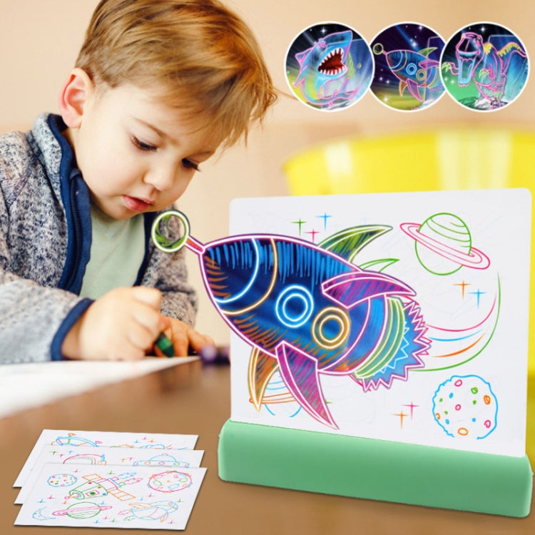 3D Painting Fluorescent Plate LED Shining Puzzle Children Graffiti Panel Handwritten Message Board(Grey) - by buy2fix | Online Shopping UK | buy2fix