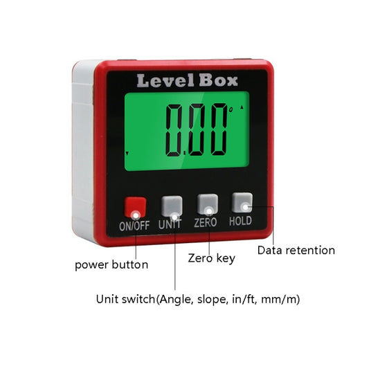 Precision Digital Inclinometer Electron Goniometers 4x90 Degree Magnetic Base Digital Protractor Angle Finder Bevel Box(Inclinationery) - Other Tester Tool by buy2fix | Online Shopping UK | buy2fix