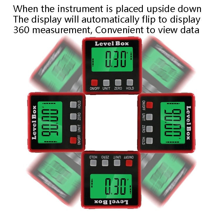 Precision Digital Inclinometer Electron Goniometers 4x90 Degree Magnetic Base Digital Protractor Angle Finder Bevel Box(Inclinationery) - Other Tester Tool by buy2fix | Online Shopping UK | buy2fix