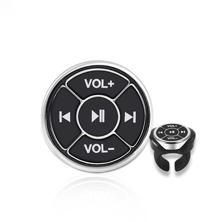 Car Mobile Phone Remote Control Bluetooth Wireless Multimedia Button Remote Control Music Playback Selfie, Colour: Silver With Buckle - Bluetooth Car Kits by buy2fix | Online Shopping UK | buy2fix