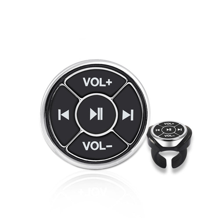 Car Mobile Phone Remote Control Bluetooth Wireless Multimedia Button Remote Control Music Playback Selfie, Colour: Silver With Buckle - Bluetooth Car Kits by buy2fix | Online Shopping UK | buy2fix