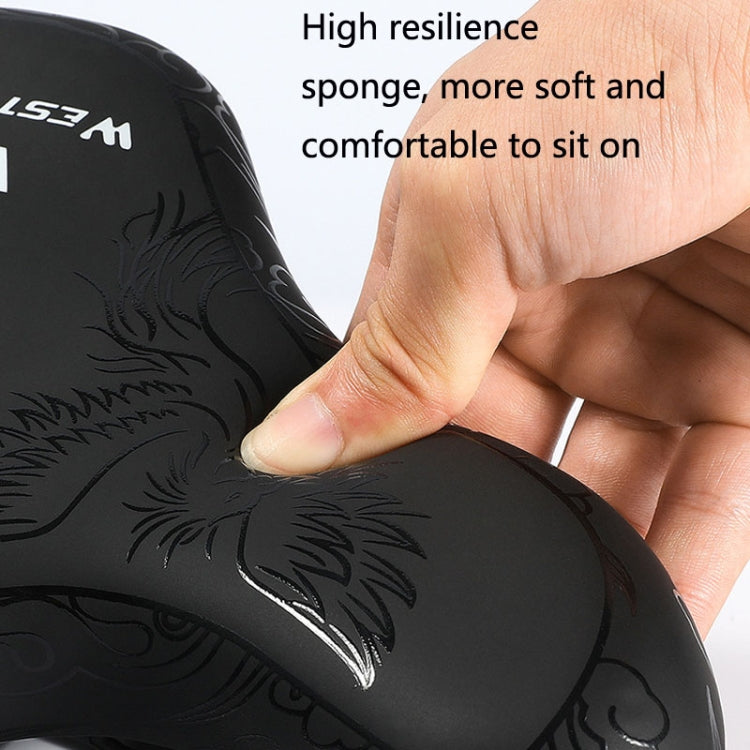 WEST BIKING YP0801122 Bicycle Mountain Bike Large Cushion Leisure And Comfortable Bicycle Saddle(Line Swallow) - Bicycle Saddle by WEST BIKING | Online Shopping UK | buy2fix