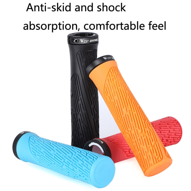 1 Pair WEST BIKING YP0804061 Bicycle Anti-Slip Shock Absorber Grip Mountain Bike Rubber Handlebar Cover(Grass Green) - Bicycle Grips by WEST BIKING | Online Shopping UK | buy2fix