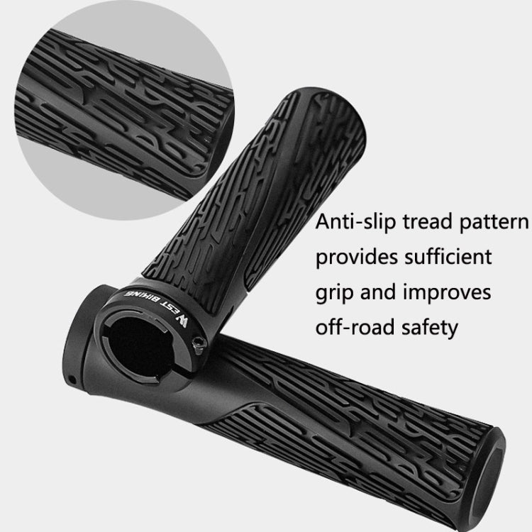 1 Pair WEST BIKING YP0804061 Bicycle Anti-Slip Shock Absorber Grip Mountain Bike Rubber Handlebar Cover(Yellow) - Bicycle Grips by WEST BIKING | Online Shopping UK | buy2fix
