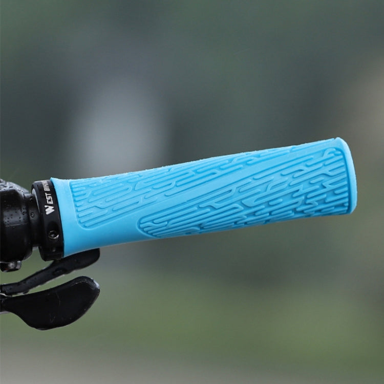 1 Pair WEST BIKING YP0804061 Bicycle Anti-Slip Shock Absorber Grip Mountain Bike Rubber Handlebar Cover(Yellow) - Bicycle Grips by WEST BIKING | Online Shopping UK | buy2fix