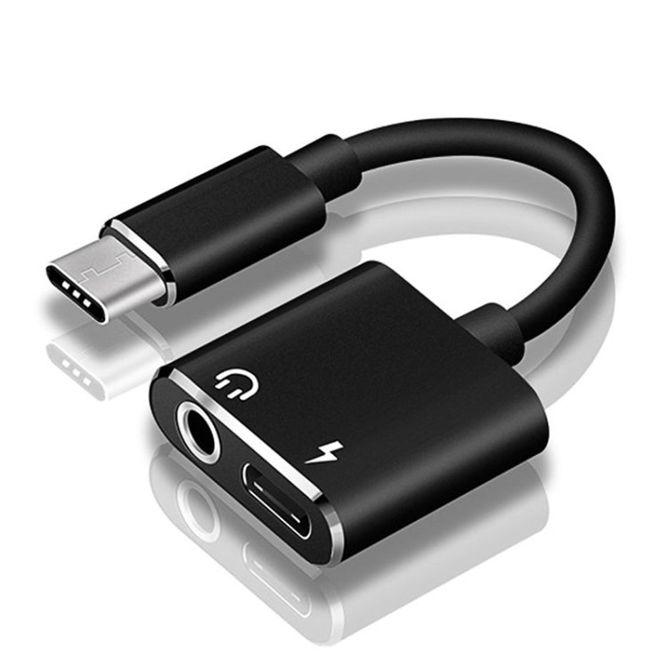 USB-C / Type-C to 3.5mm Aux + USB-C / Type C Earphone Adapter Charger Audio Cable (silver) - Mobile Accessories by buy2fix | Online Shopping UK | buy2fix