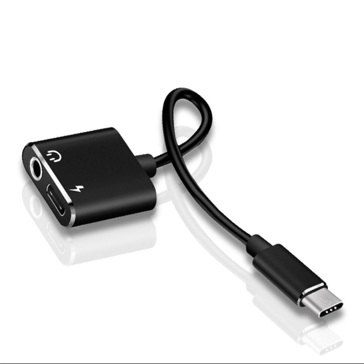 USB-C / Type-C to 3.5mm Aux + USB-C / Type C Earphone Adapter Charger Audio Cable (silver) - Mobile Accessories by buy2fix | Online Shopping UK | buy2fix