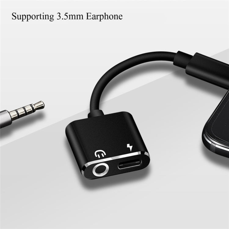 USB-C / Type-C to 3.5mm Aux + USB-C / Type C Earphone Adapter Charger Audio Cable (silver) - Mobile Accessories by buy2fix | Online Shopping UK | buy2fix