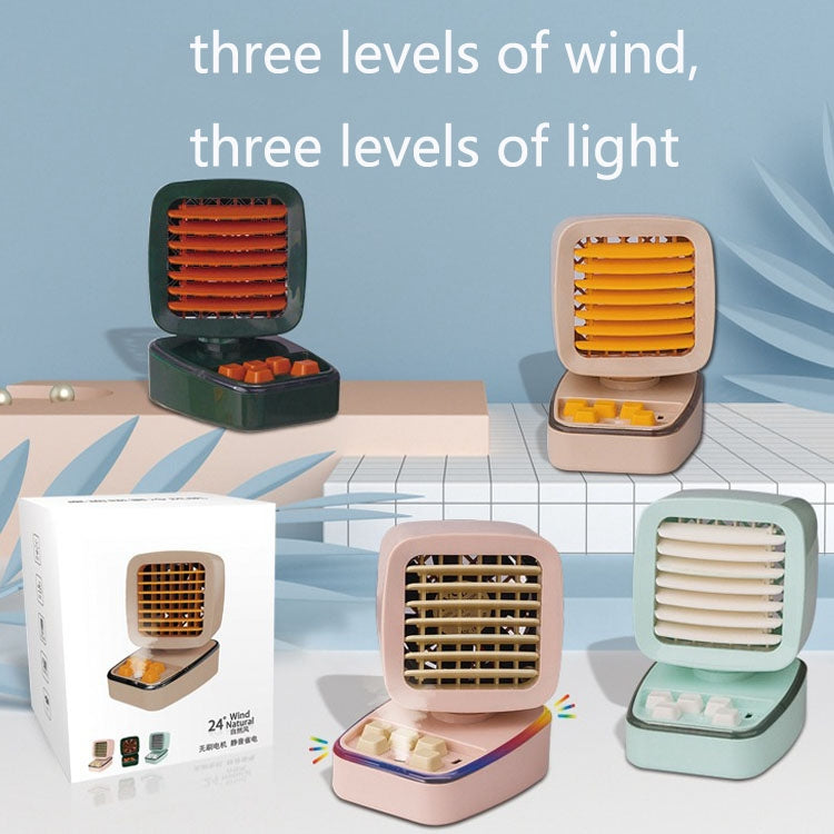 A5 Mini Humidifying Refrigeration Air Conditioning Fan USB Home Desktop Water Cooling Fan(Mint Green) by buy2fix