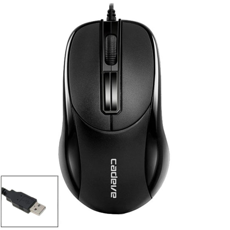 2 PCS Cadeva 006 3 Keys Wired Mouse Household Computer Mouse(USB Interface) - Wired Mice by Cadeva | Online Shopping UK | buy2fix