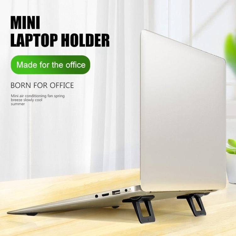02919 Laptop Desktop Increased Heat Dissipation Bracket Laptop Base Portable Foot Pad Bracket(Black) - Laptop Stand by buy2fix | Online Shopping UK | buy2fix