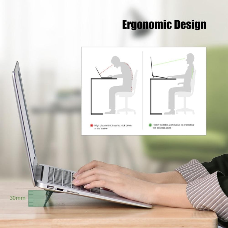 02919 Laptop Desktop Increased Heat Dissipation Bracket Laptop Base Portable Foot Pad Bracket(Black) - Laptop Stand by buy2fix | Online Shopping UK | buy2fix
