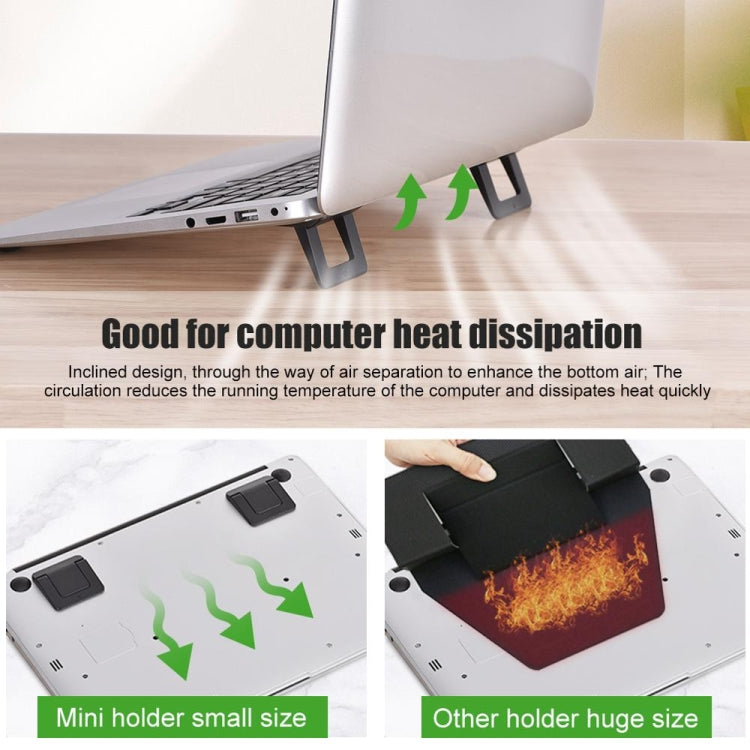 02919 Laptop Desktop Increased Heat Dissipation Bracket Laptop Base Portable Foot Pad Bracket(Black) - Laptop Stand by buy2fix | Online Shopping UK | buy2fix