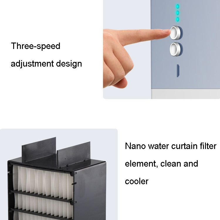 MG -191 Mini Air Cooler Home Dormitory Office Air Conditioning Fan Portable Small Desktop USB Fan(Classic Black) - Electric Fans by buy2fix | Online Shopping UK | buy2fix
