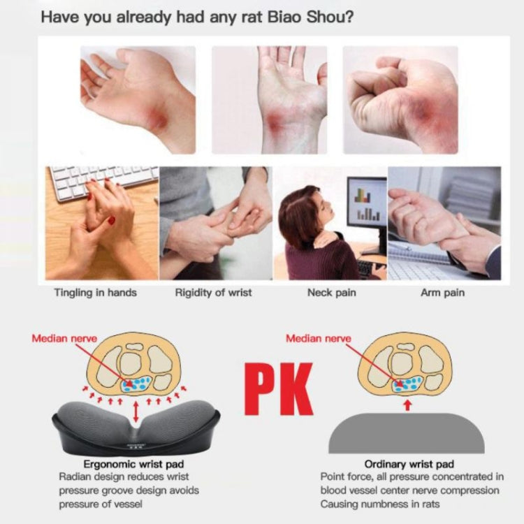 Jincomso V1C Slow Rebound Wristband Mouse Pad Ergonomic Memory Foam Mechanical Keyboard Hand Rest(Black) by Jincomso