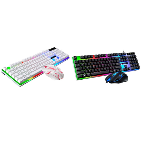 ZGB G21B Colorful Glow USB Wired Keyboard Mouse Set(White) by ZGB