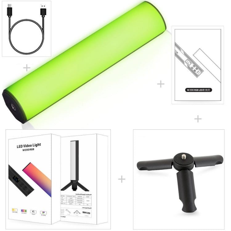 W200 RGB Outdoor Photography Handheld Fill Light LED Atmosphere Stick Light - Selfie Light by buy2fix | Online Shopping UK | buy2fix