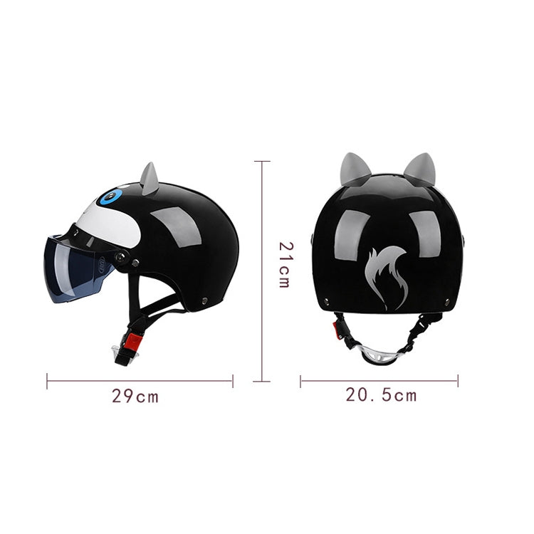 BYB X-866 Adult Electric Motorcycle Helmet Men And Women Universal Hard Hat, Specification: Transparent Long Lens(Four Seasons White) - Helmets by buy2fix | Online Shopping UK | buy2fix