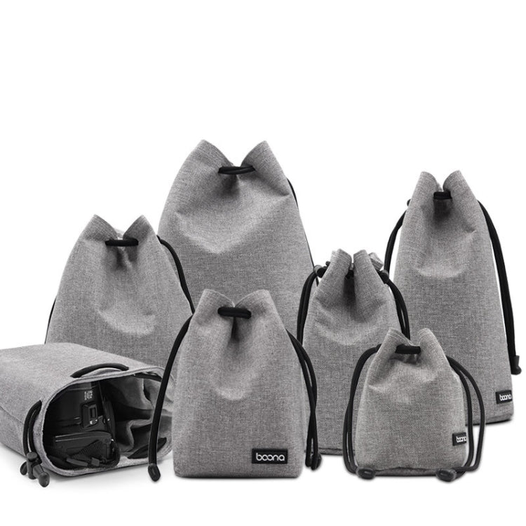 Benna Waterproof SLR Camera Lens Bag Lens Protective Cover Pouch Bag, Color: Round Large(Gray) - Lens Bag by Benna | Online Shopping UK | buy2fix