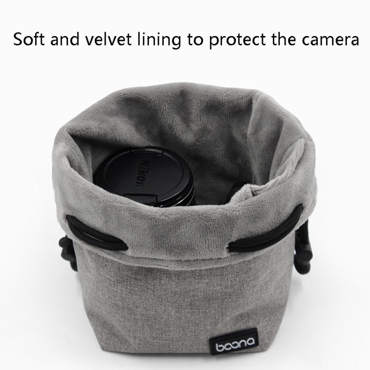 Benna Waterproof SLR Camera Lens Bag Lens Protective Cover Pouch Bag, Color: Round Large(Gray) - Lens Bag by Benna | Online Shopping UK | buy2fix