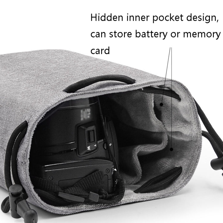 Benna Waterproof SLR Camera Lens Bag Lens Protective Cover Pouch Bag, Color: Round Large(Gray) - Lens Bag by Benna | Online Shopping UK | buy2fix