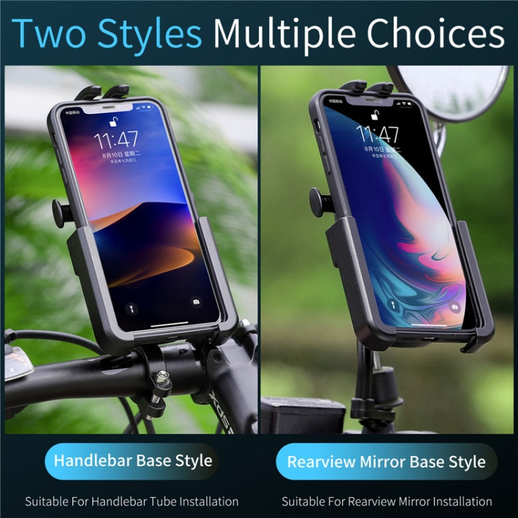 WEST BIKING Bike Mobile Phone Holder Aluminum 360 Rotatable Electric Bike Scooter Motorcycle Phone Stand,Style: Rearview Mirror Style by WEST BIKING