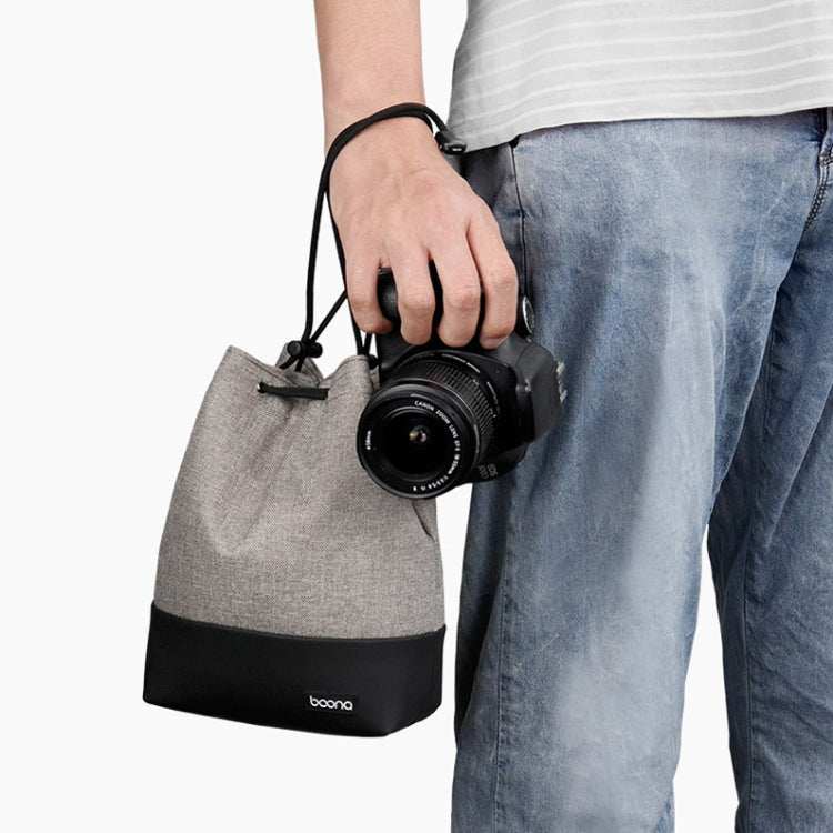 Baona Waterproof Micro SLR Camera Bag Protective Cover Drawstring Pouch Bag, Color: Small Gray by Baona