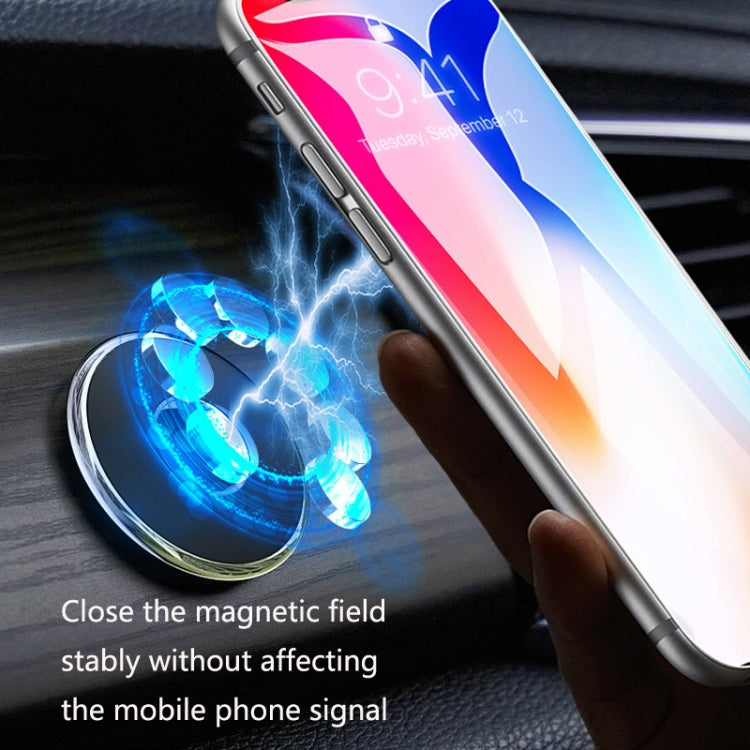 Q6 Car Magnetic Mobile Phone Holder Round Car Dashboard Navigation Bracket(Silver) by buy2fix