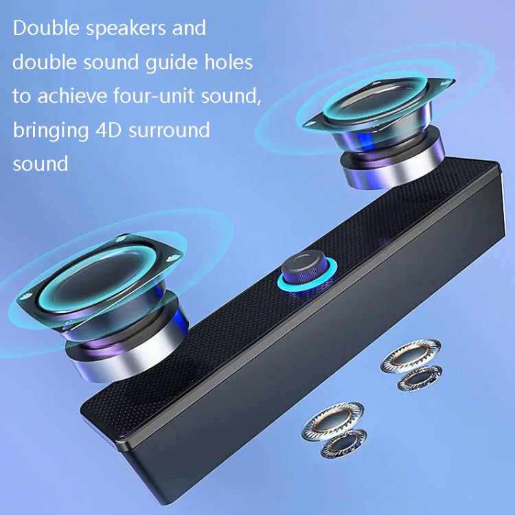 LeerFel Long Computer Wired Speaker Heavy Wellness Computer Multimedia Audio, Specification: 350T (without Bluetooth) - by LeerFel | Online Shopping UK | buy2fix