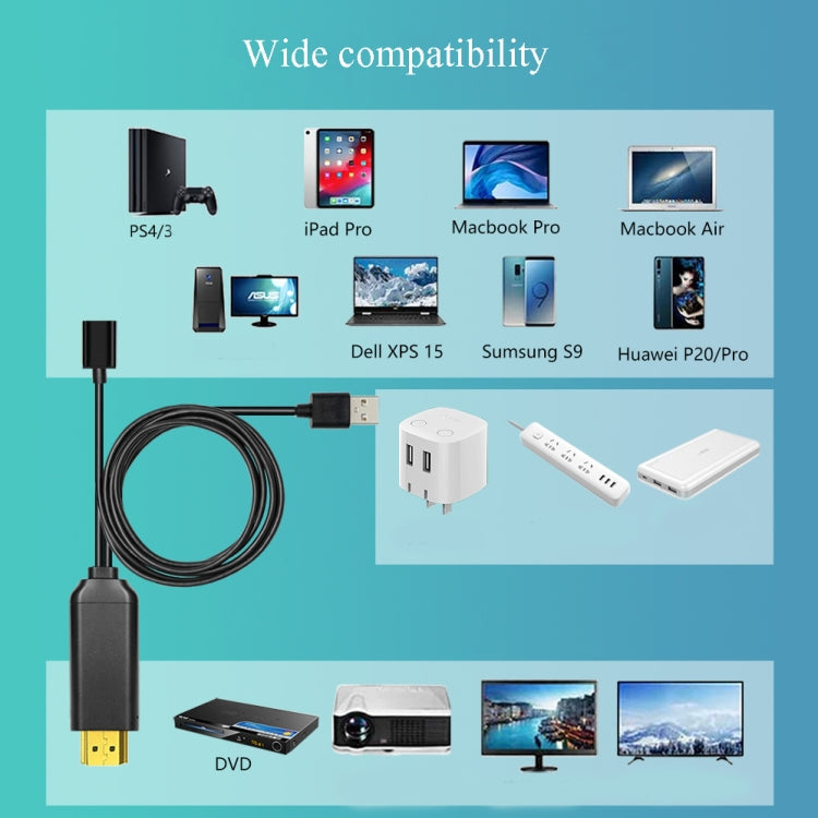 L3B Type-C USB To HDMI-Compatible Audio Transfer Three-In-One HD Cable TV Screen Connector(Black) - Wireless Display Dongle by buy2fix | Online Shopping UK | buy2fix