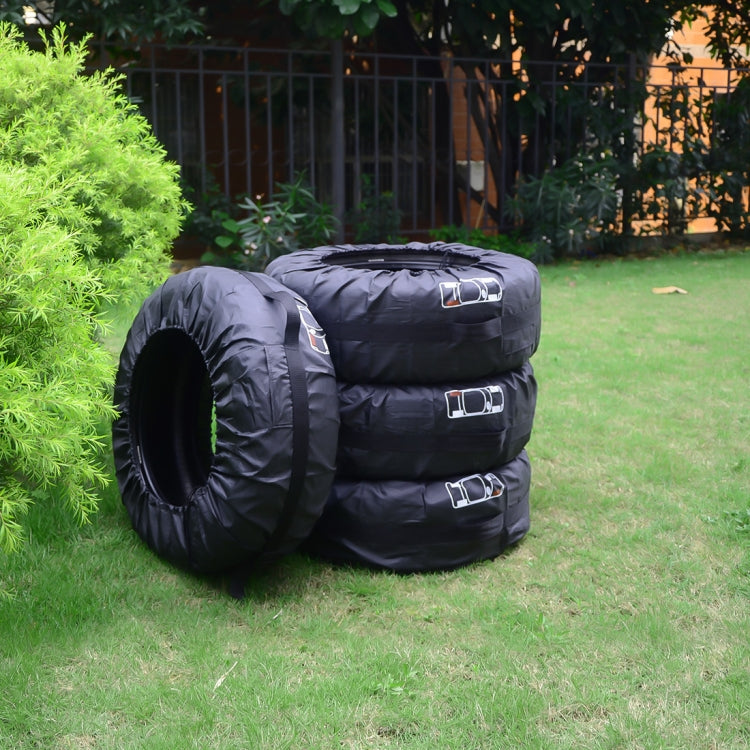 4 in 1 Waterproof Dustproof Sunscreen Car Tire Spare Tire Cover, Size:S (Black) - Aluminum Film PEVA by buy2fix | Online Shopping UK | buy2fix