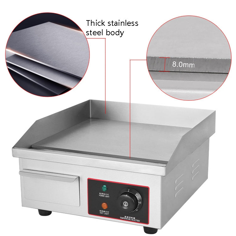 Fuyi Commercial Desktop Electric Stove Stainless Steel Body Cast Iron Skewers Pancake Electric Griddle, EU Plug(EG-818B) - Electric Deep Fryers by buy2fix | Online Shopping UK | buy2fix