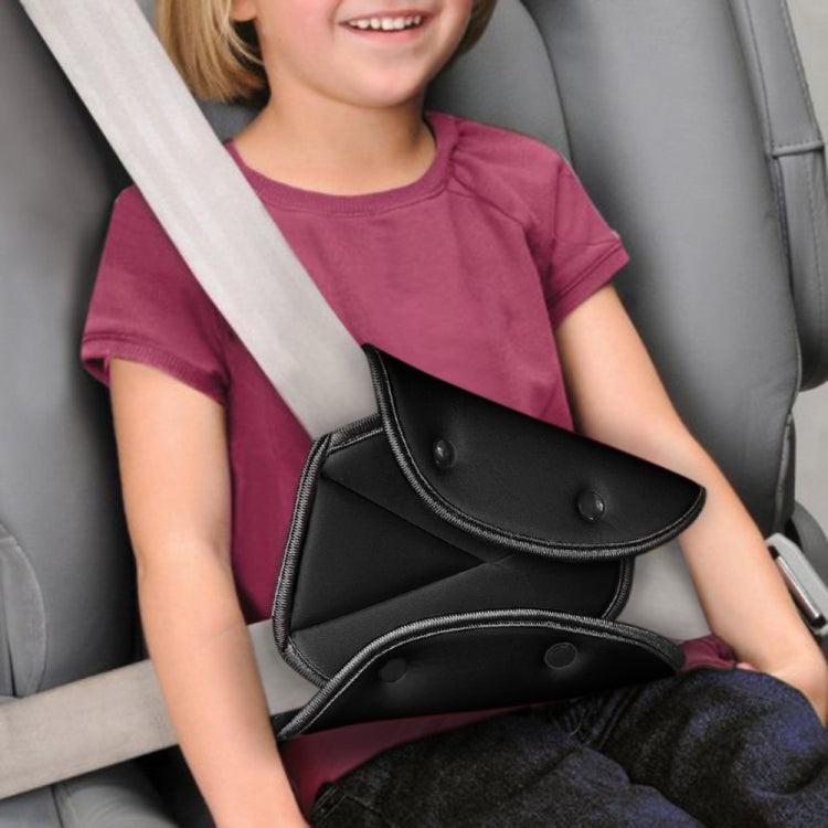 Car Seat Safety Belt Cover Sturdy Adjustable Triangle Safety Seat Belt Pad Clips Child Protection(Black) by buy2fix