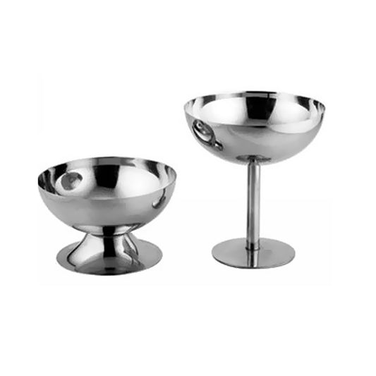 Stainless Steel Ice Cream Cup Ice Cream Goblet Bar Wine Glass, Specification: B High by buy2fix