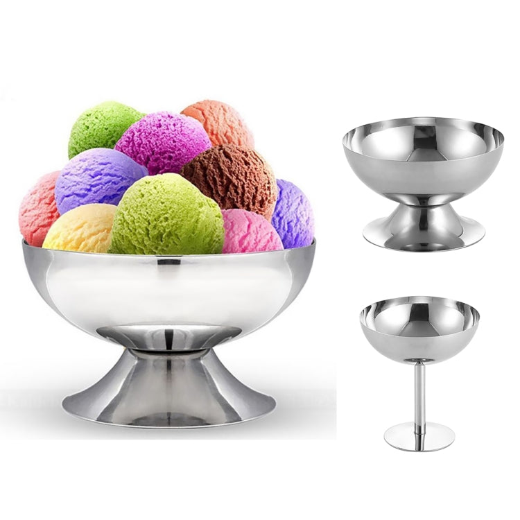 Stainless Steel Ice Cream Cup Ice Cream Goblet Bar Wine Glass, Specification: B High by buy2fix