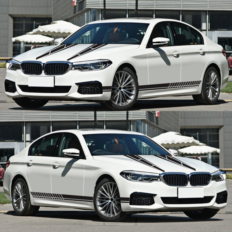 D-1037 Striped Car Sticker Car Side Door Cover Rearview Mirror Combination Sticker(Black) by buy2fix