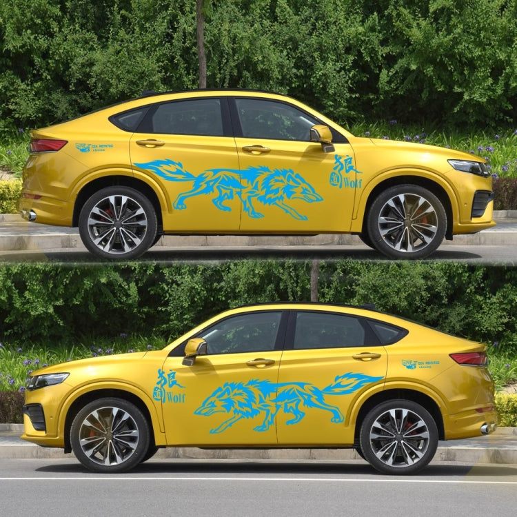 D-70 Wolf Totem Car Stickers Car Personality Modified Car Stickers(Blue) by buy2fix