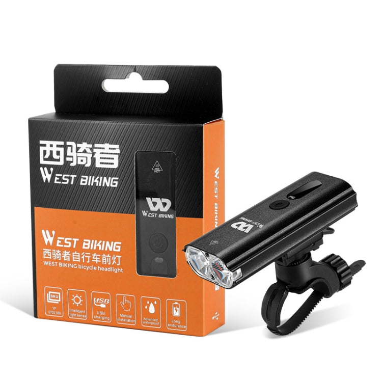 WEST BIKING Bicycle Light Sensor Headlight Mountain Bike Night Riding Strong Light(Black) by WEST BIKING