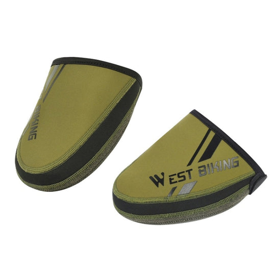 WEST BIKING Bicycle Riding Half Palm Windproof And Warm Lock Shoe Cover, Size: L(Army Green) by WEST BIKING