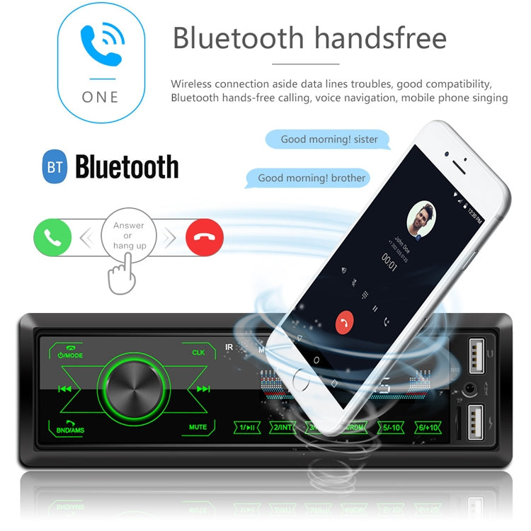 A2818 Car Bluetooth Speakerphone Car MP3 Player Function Touch Double U Disk Colorful Lights Radio, Specification: Standard+8G Memory Card - Car MP3 & MP4 & MP5 by buy2fix | Online Shopping UK | buy2fix