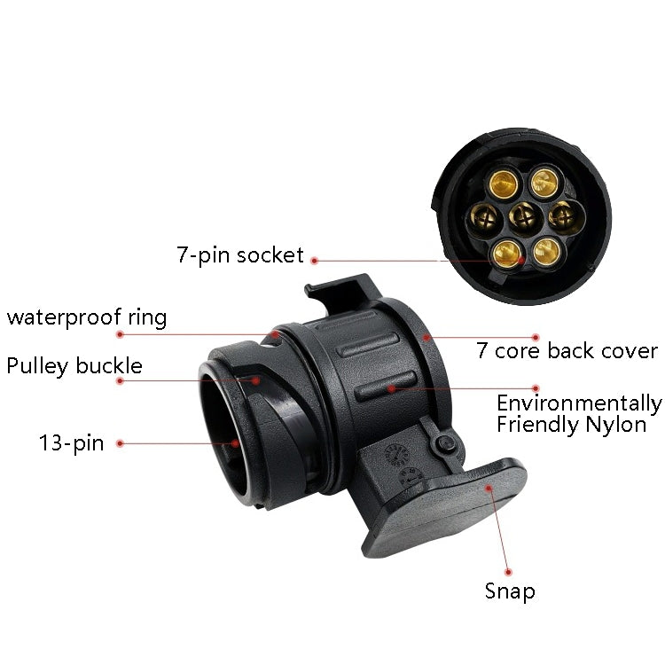 2 PCS VS1130E-M 13 Turn 7 Core Mini Converted Head Trailer RV Connector EU Plug - Terminal connectors by buy2fix | Online Shopping UK | buy2fix