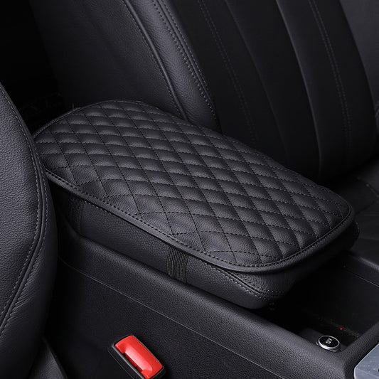 Leather Car Universal Central Armrests Pad Anti-Slip Armrest Box Mat(Black) by buy2fix