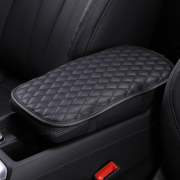 Leather Car Universal Central Armrests Pad Anti-Slip Armrest Box Mat(Black) by buy2fix